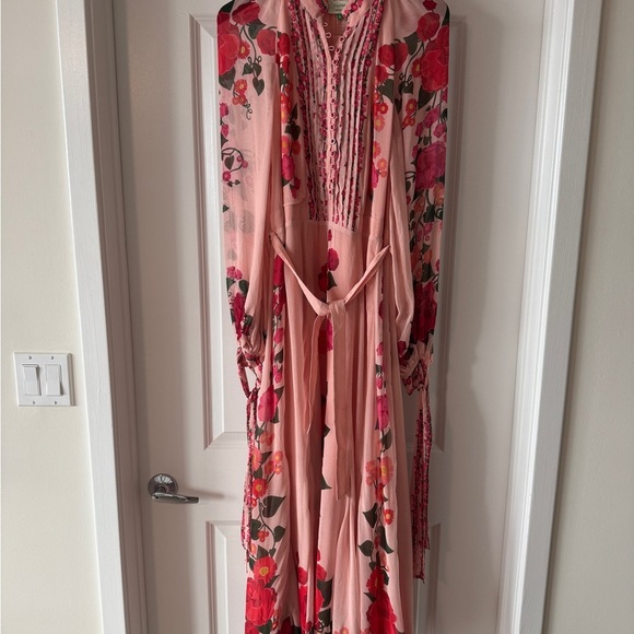 Farm Rio: HEART IVY SCARF LIGHT PINK MAXI DRESS - Picture 1 of 11